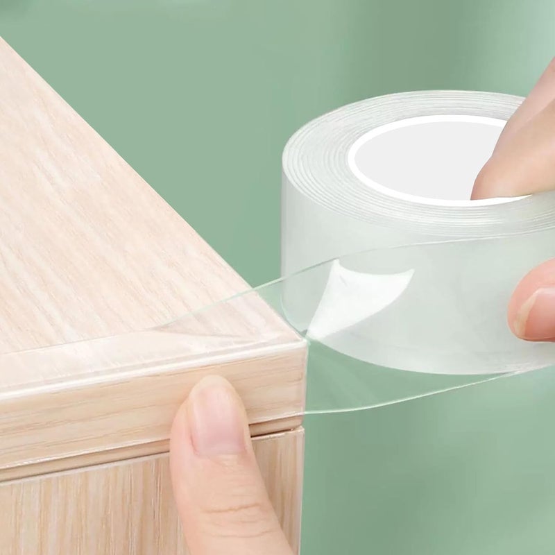CHENYA 1.57 in x 6.6 FT,Clear Edge Protector Strip Sharp Edge Wrap Cover Tape,Self Adhesive Protective Bumper Guards for Cabinet Door Desk Glass Table Bed Furniture, Kitchen Countertop, Waterproof - Image 1
